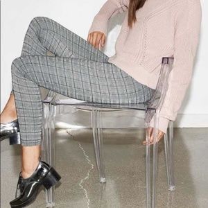 Kendall + Kylie Plaid High Waisted Skinny Pant